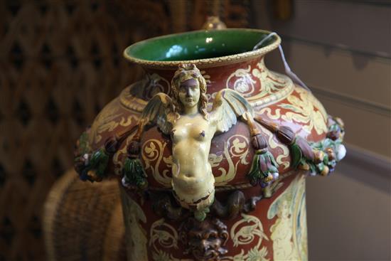 A large Renaissance revival two handled jar, late 19th century, 57cm